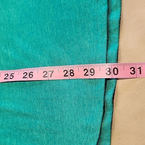 LuLaRoe Size XS "Perfect Tee" Green Yellow Marled Colored Swing Tunic Top, EUC - Picture 7 of 11